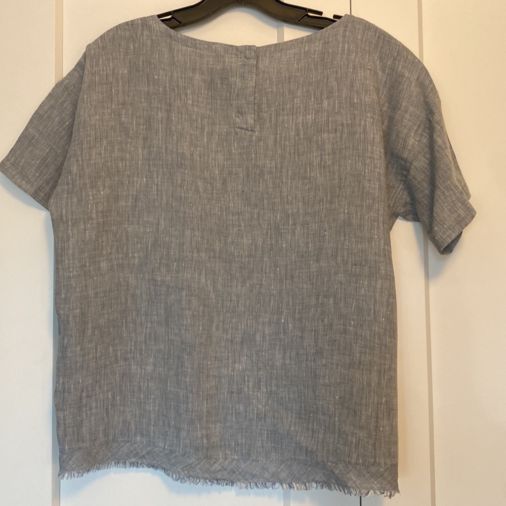 Eileen Fisher linen patch pocket organic linen boxy top XS like new - Picture 9 of 11